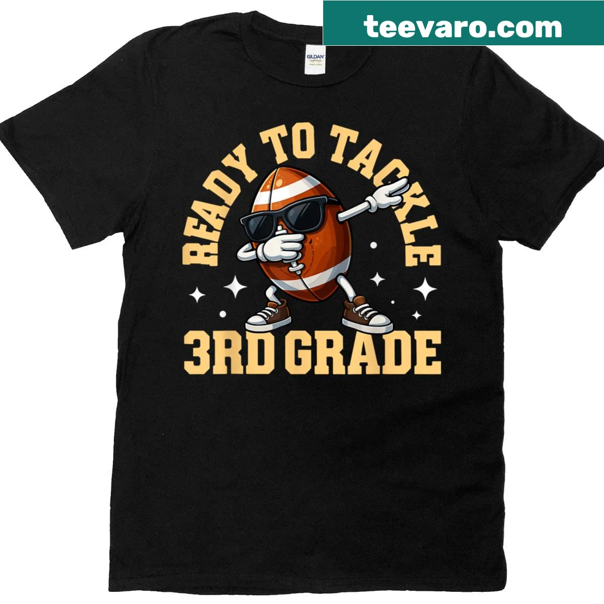 Graphic tee with sports theme for boys heading to 3rd grade. — on a men's t-shirt