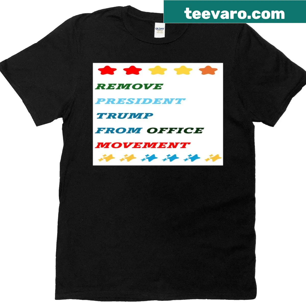 Oversized t-shirt with bold text advocating political change — on a men's t-shirt