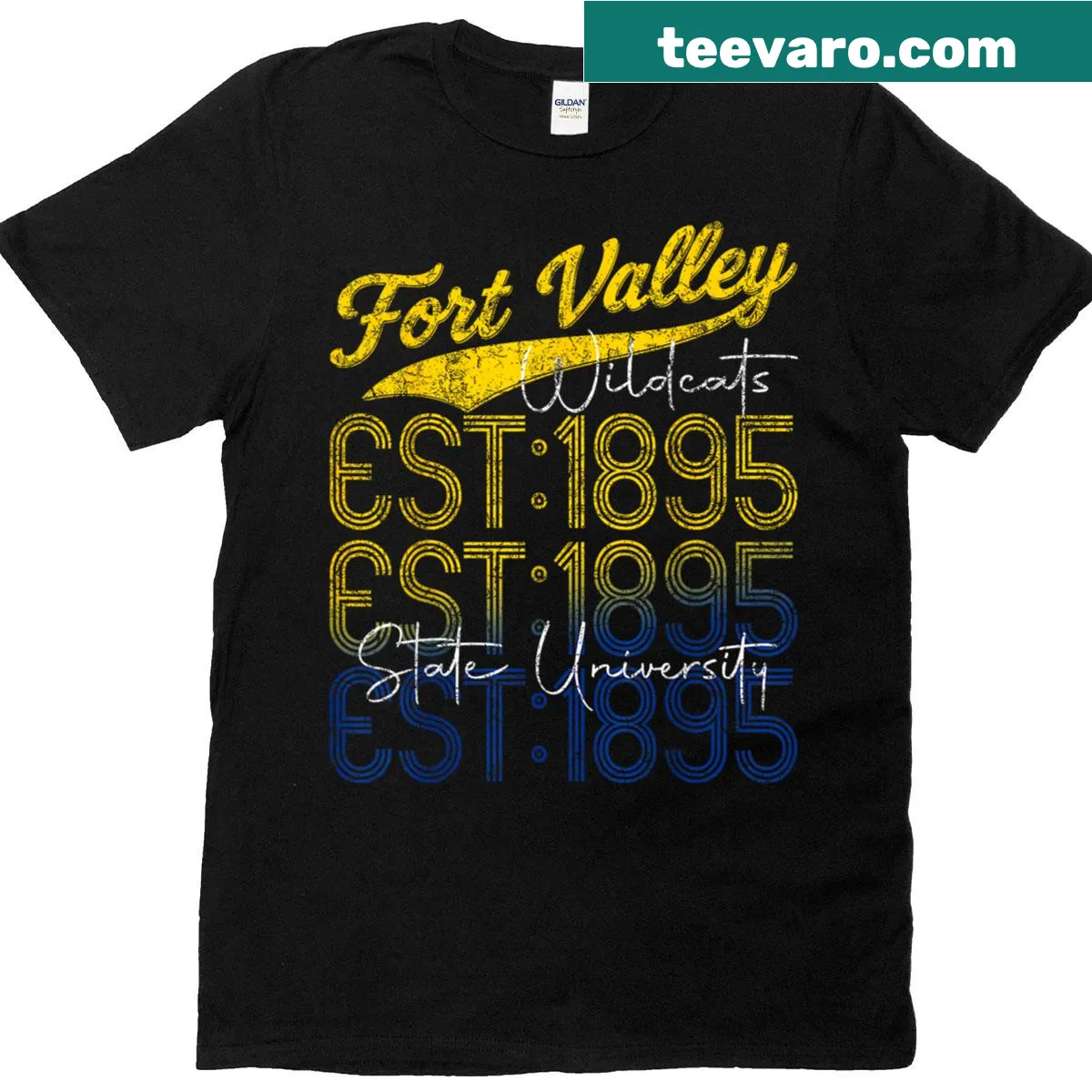 Vintage-style T-shirt celebrating 130 years of T State Valley with retro design. — on a men's t-shirt