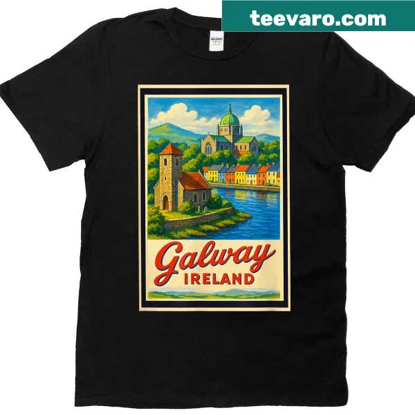 Vintage graphic T-shirt inspired by Galway, Ireland