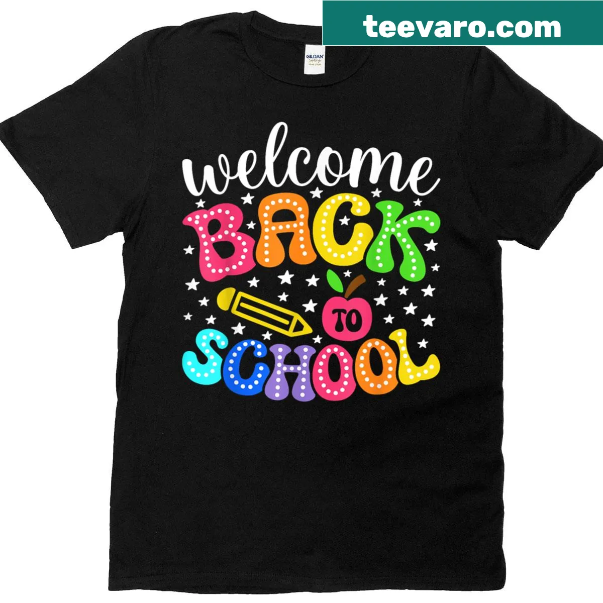 Retro T-shirt with 'Welcome Back To School' message — on a men's t-shirt
