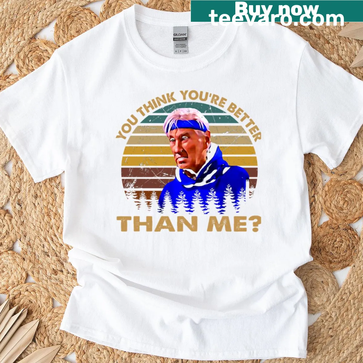 T-shirt with a playful quote referencing Cosmo Kramer from a sitcom. — on a men's t-shirt