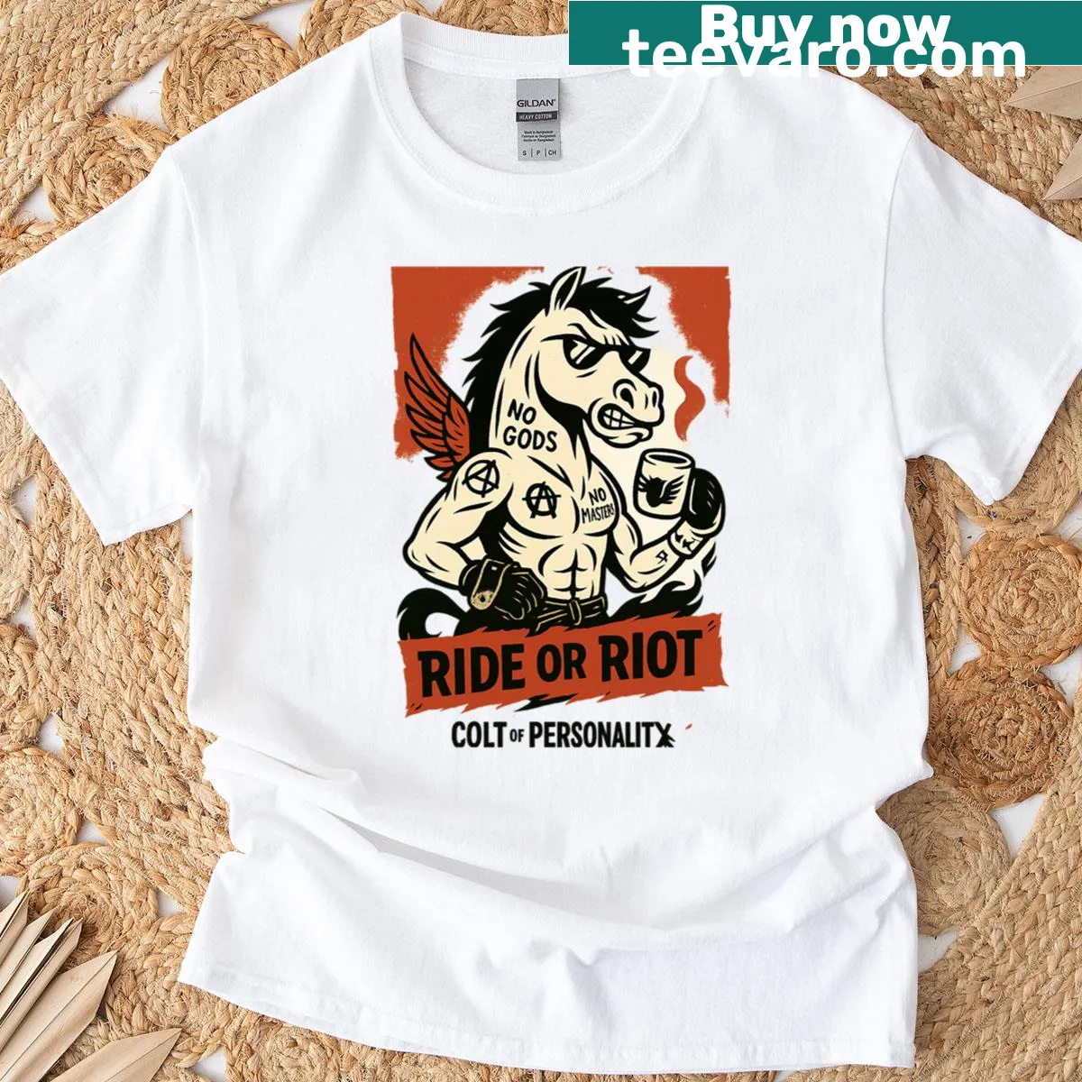 Oversized gaming t-shirt featuring Colt Of Personality graphic — on a men's t-shirt