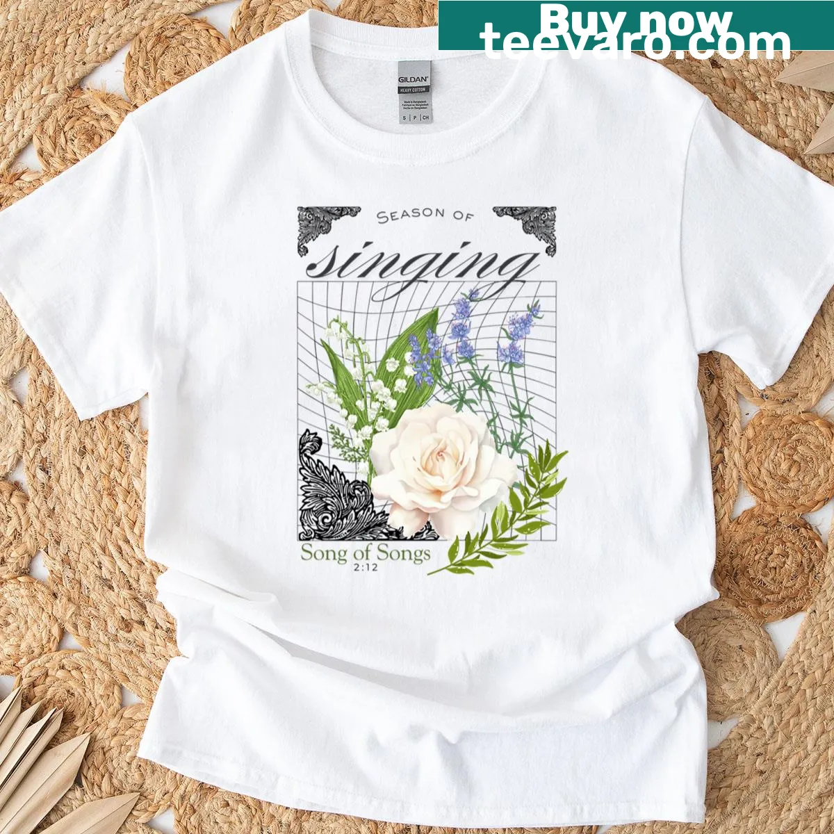 Inspirational t-shirt with the phrase 'Season Of Singing' — on a men's t-shirt
