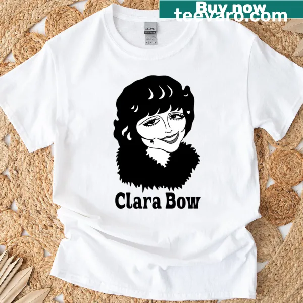Illustrated fan art t-shirt featuring silent film star Clara Bow