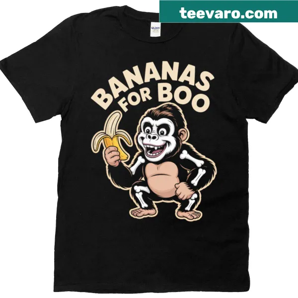 Whimsical skeleton gorilla t-shirt for Halloween