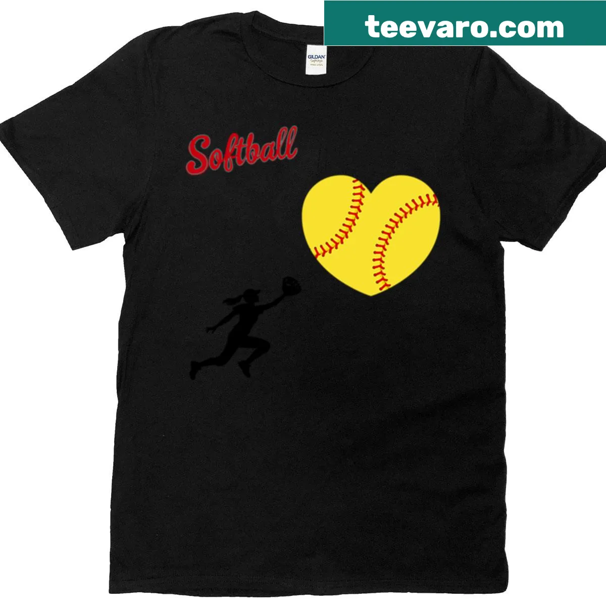 Graphic T-shirt featuring a fun softball girl sticker pack design — on a men's t-shirt