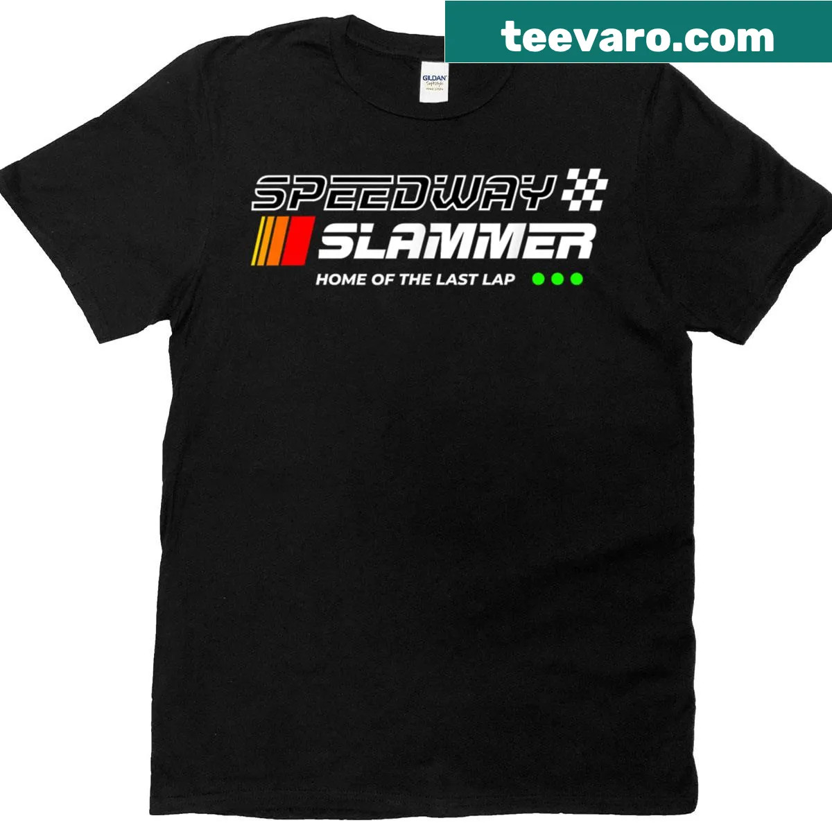 Playful racing design on a t-shirt — on a men's t-shirt