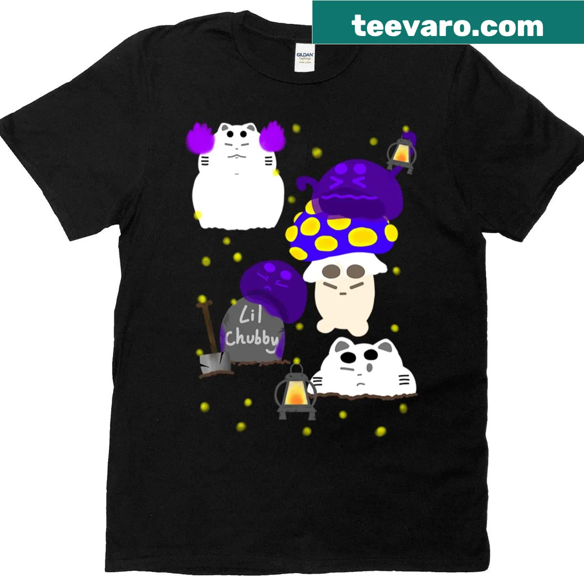 T-shirt featuring cute ghost cats and slime graphic — on a men's t-shirt