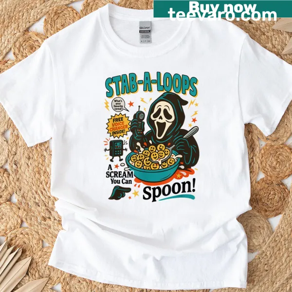 Cereal box horror graphic with a playful twist.