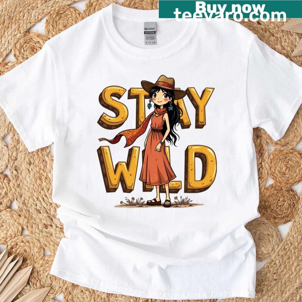 Bold typography 'Stay Wild' on a minimalist T-shirt — on a men's t-shirt