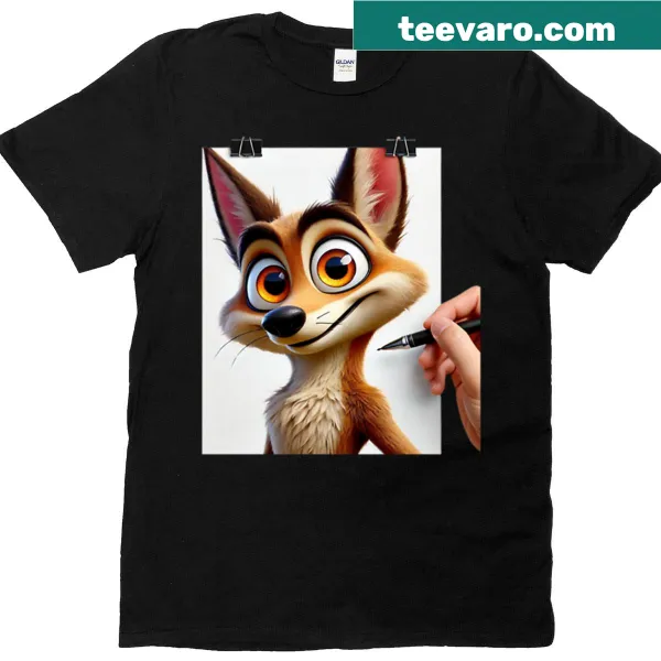 Whimsical illustration of a sweet coyote