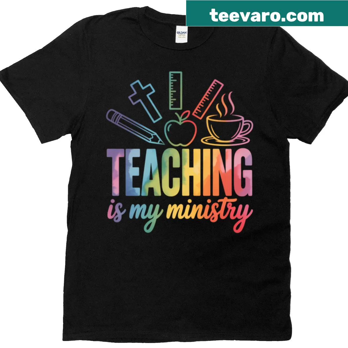 Floral design T-shirt for teachers with a Christian message — on a men's t-shirt