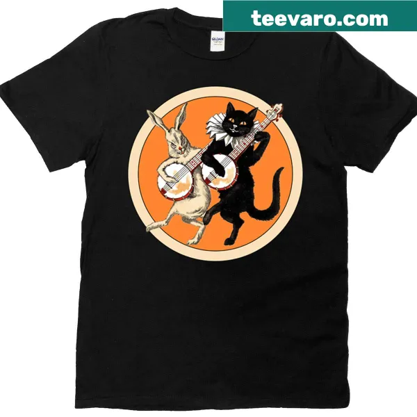 Charming illustration of a black cat on a T-shirt