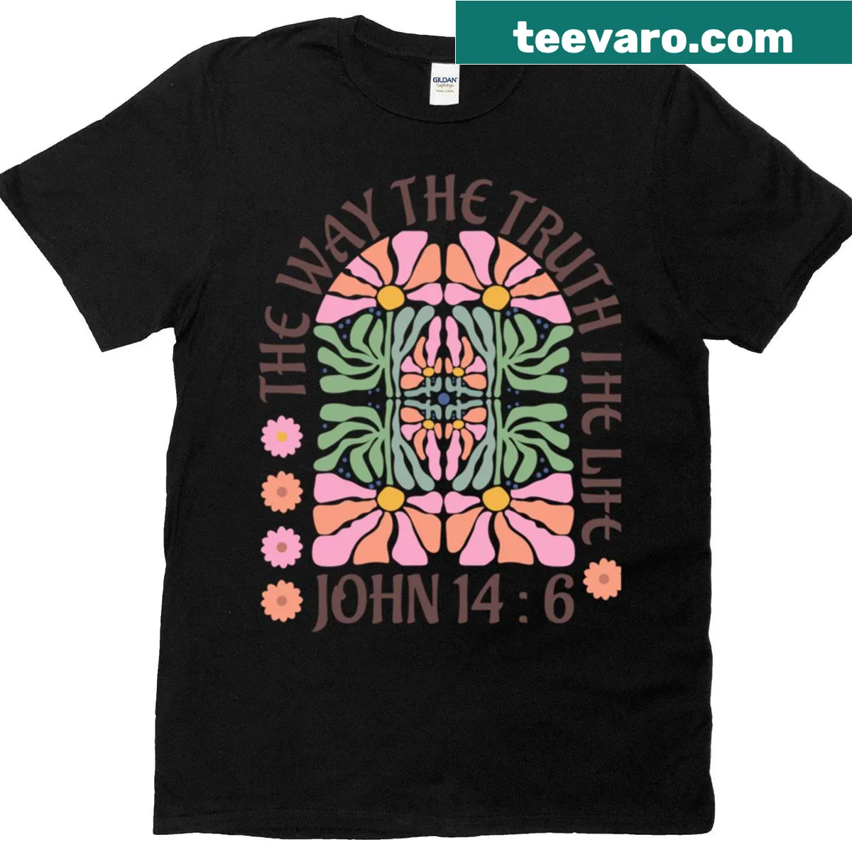 T-shirt displaying the phrase 'The Way The Truth And The Life' from John 14:6 — on a men's t-shirt