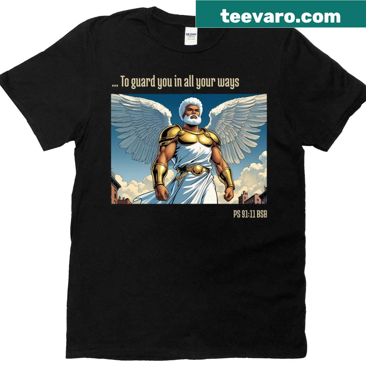 Inspirational typography T-shirt with a protective message — on a men's t-shirt