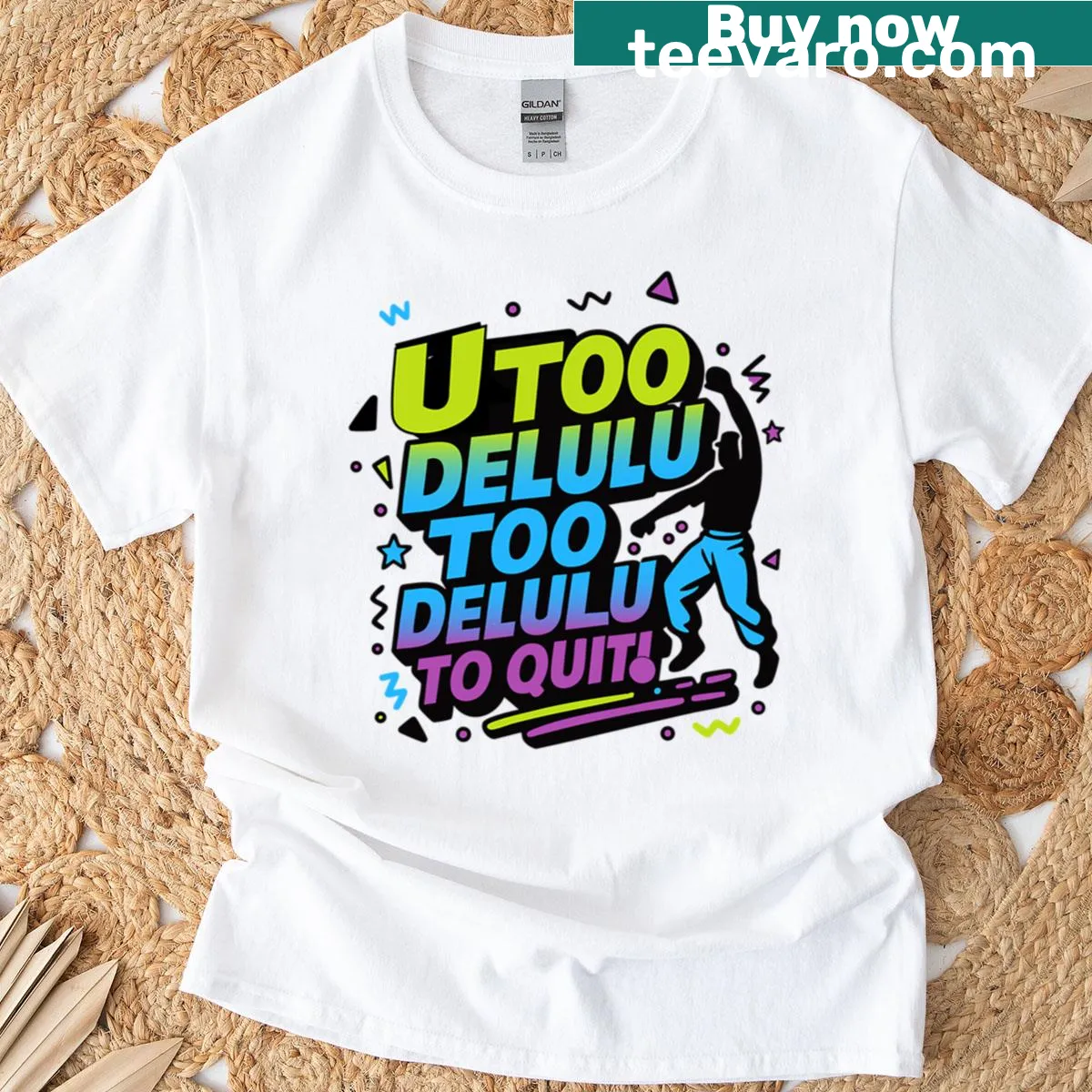 90s inspired hip-hop T-shirt with motivational design elements. — on a men's t-shirt