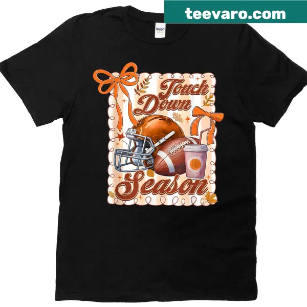 Football themed T-shirt with a cute bow design.