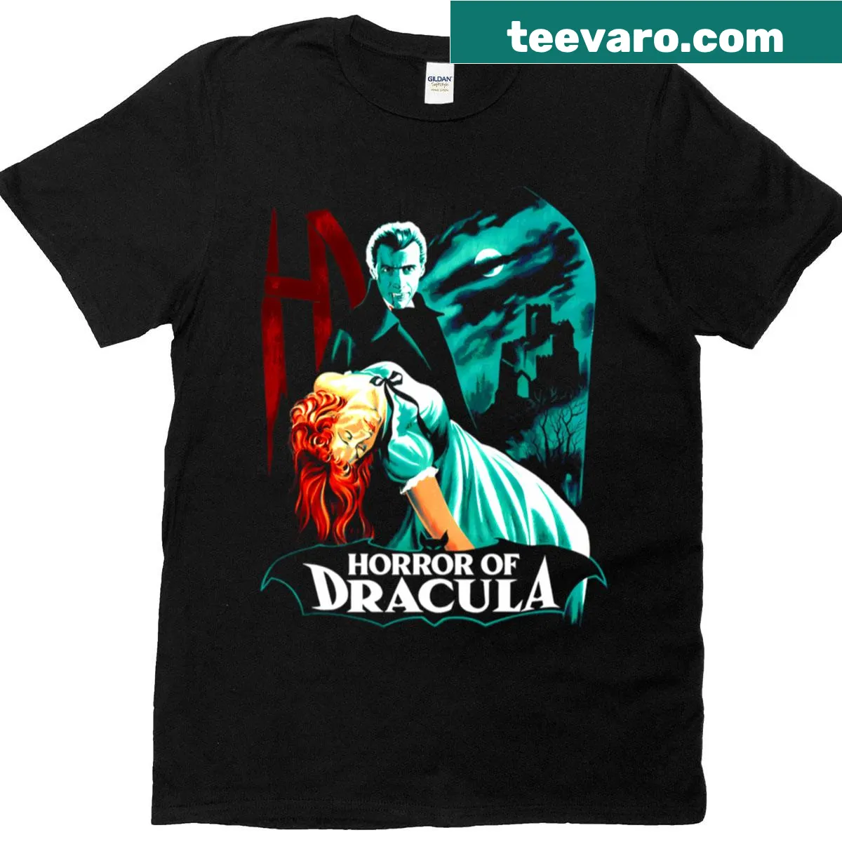 Vampires and Draculas themed t-shirt with intriguing design — on a men's t-shirt