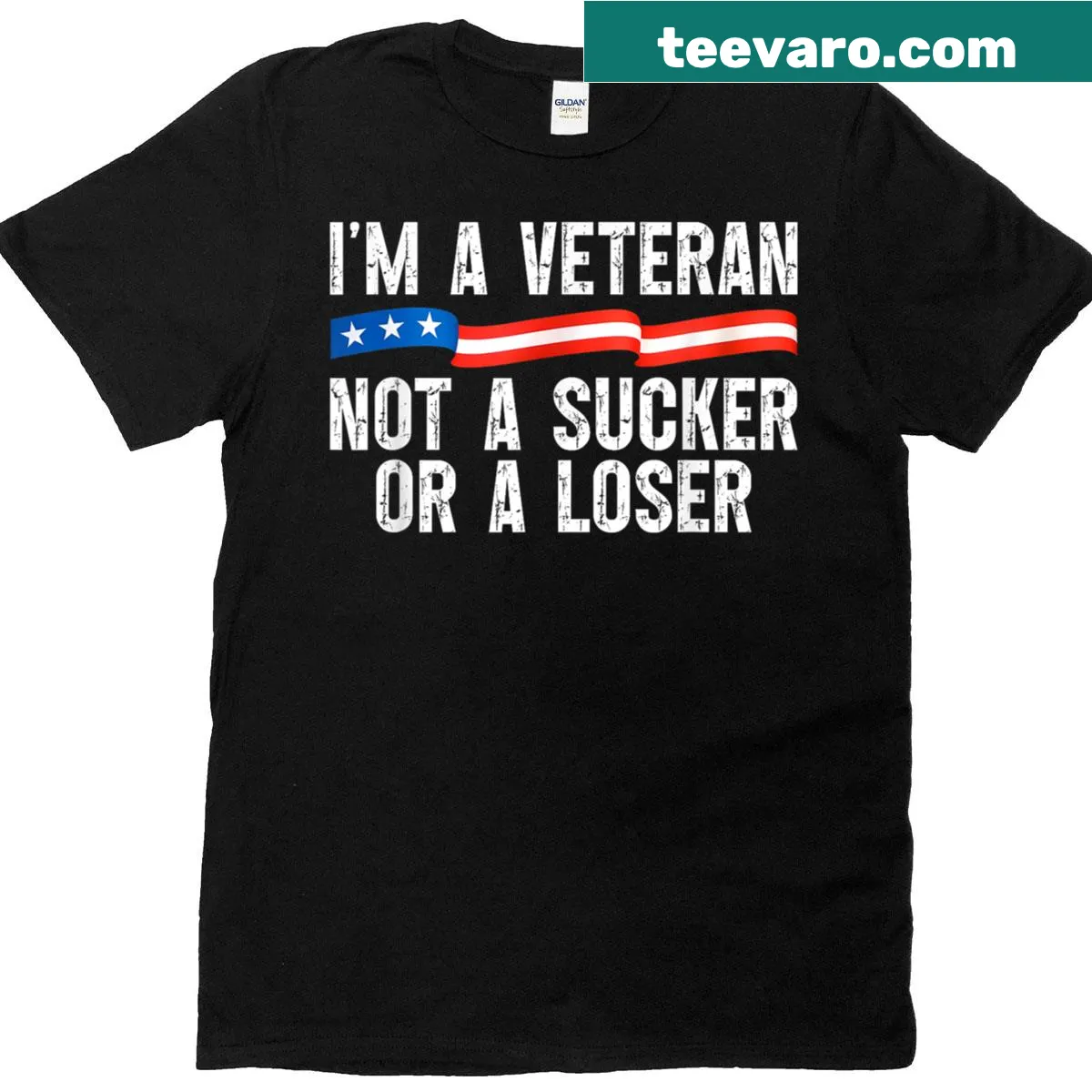 Patriotic T-shirt with a bold message for veterans. — on a men's t-shirt