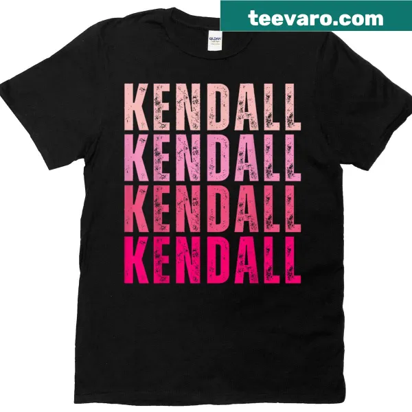 Personalized vintage-style t-shirt that says 'I Love Kendall'