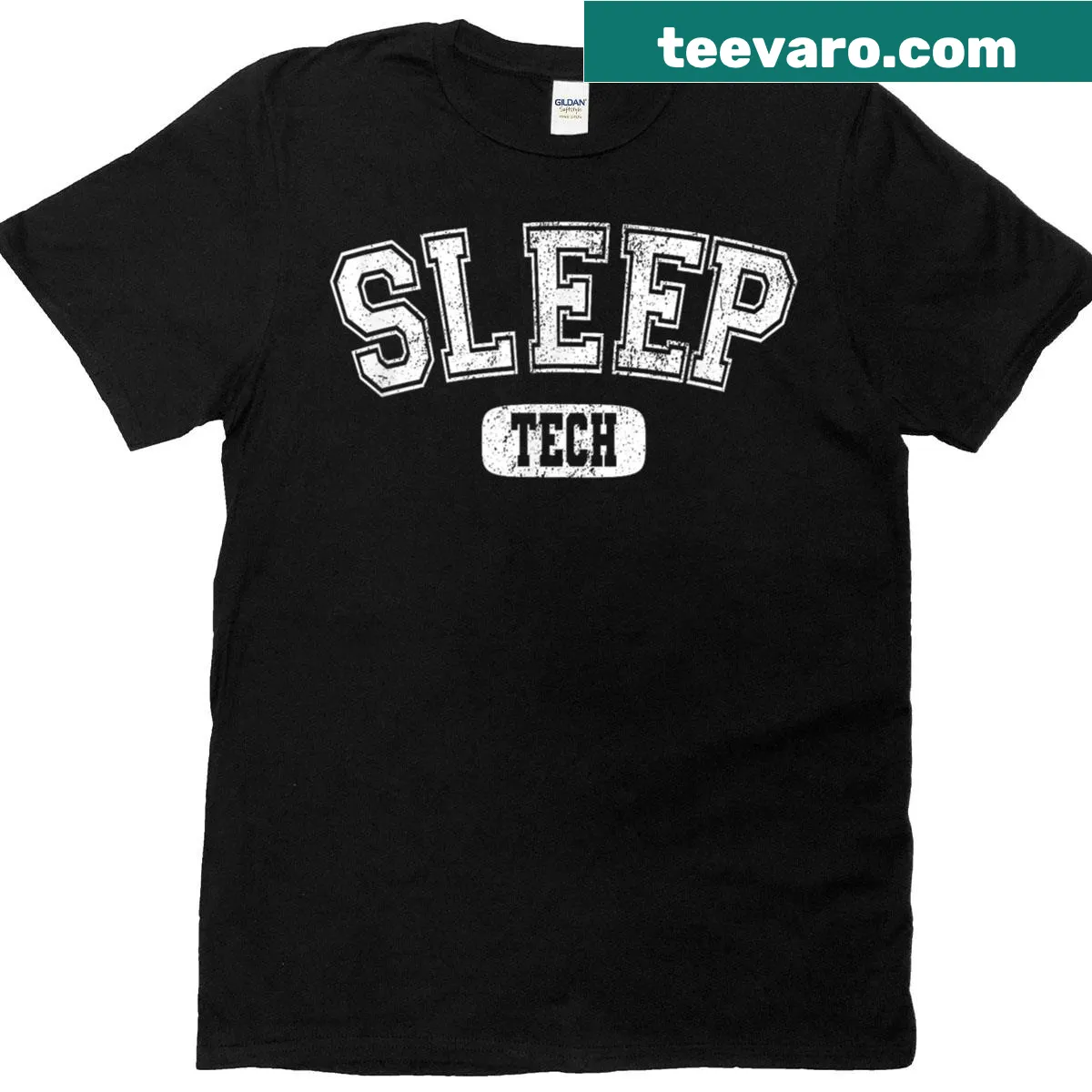 Vintage-style t-shirt for sleep tech professionals with 'RPSGT' text — on a men's t-shirt