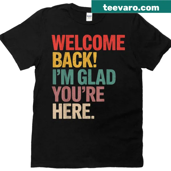 Cheerful back-to-school T-shirt for teachers with a welcome message.