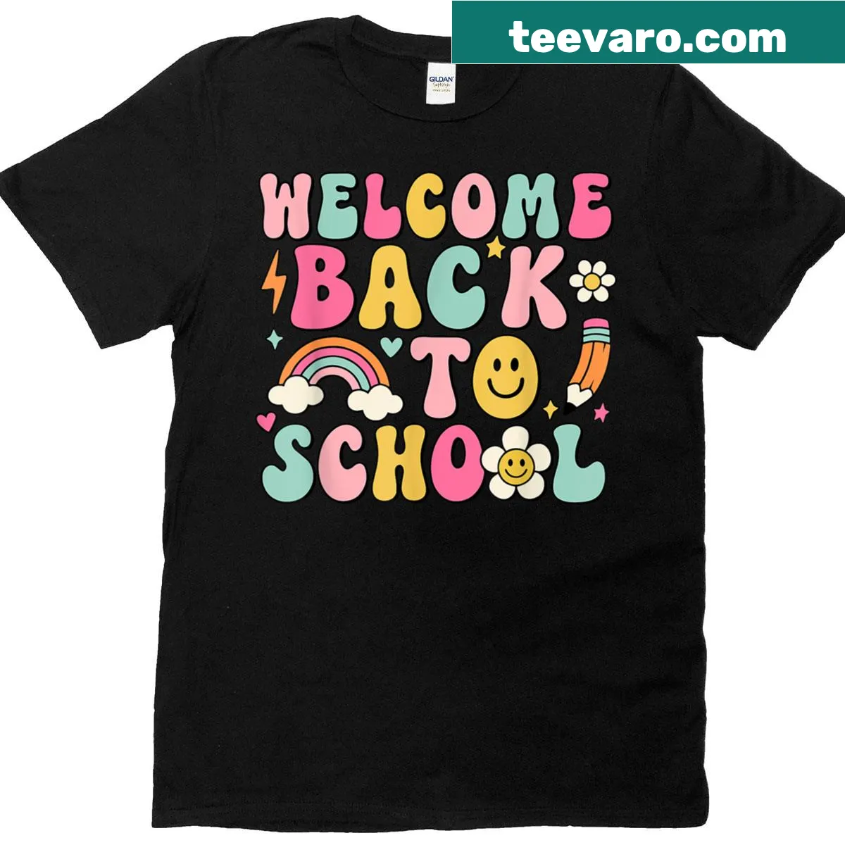 Teacher appreciation T-shirt with a welcoming back-to-school design — on a men's t-shirt
