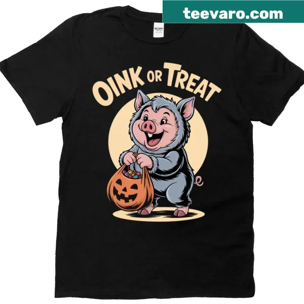 Whimsical pig werewolf graphic t-shirt.
