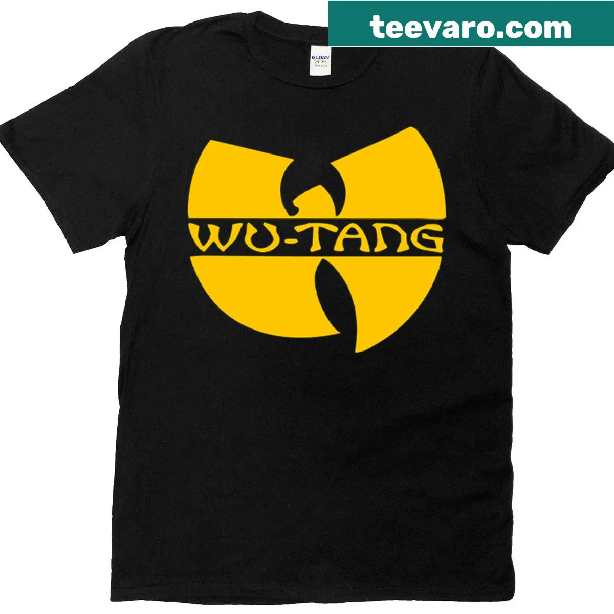 Vintage oversized Wu-Tang t-shirt with iconic logo print — on a men's t-shirt