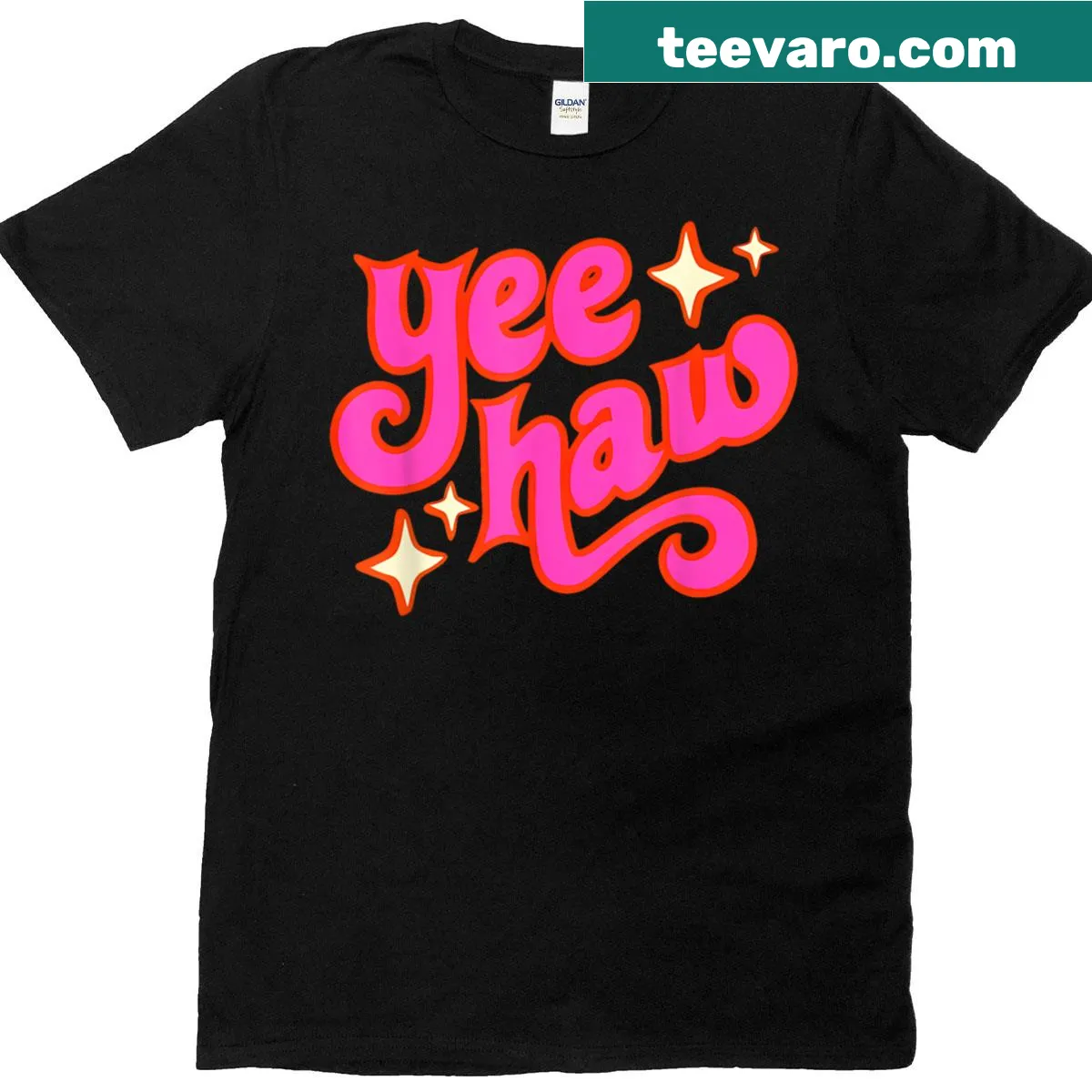 Cowboy and cowgirl-themed t-shirt with leopard design — on a men's t-shirt