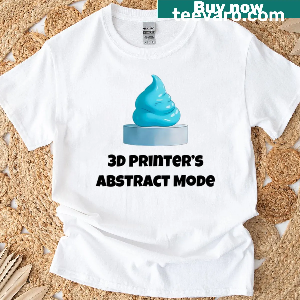 Abstract design of a 3D printer on a minimalist t-shirt — on a men's t-shirt
