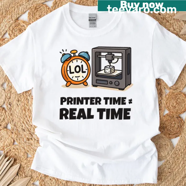 Playful 3D printer-themed oversized t-shirt