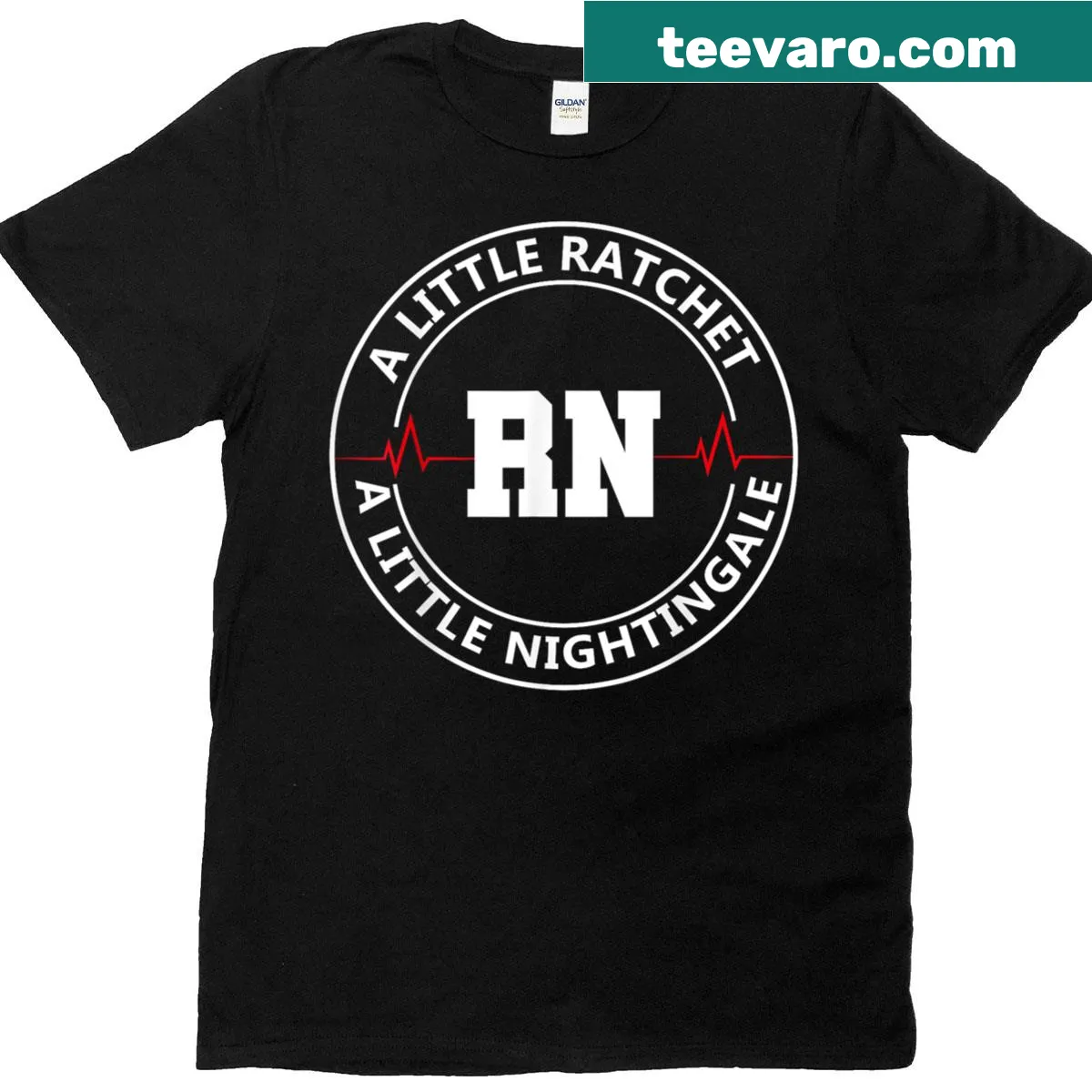 Funny t-shirt for nurses with the saying 'A Little Ratchet A Little Nightengale' — on a men's t-shirt
