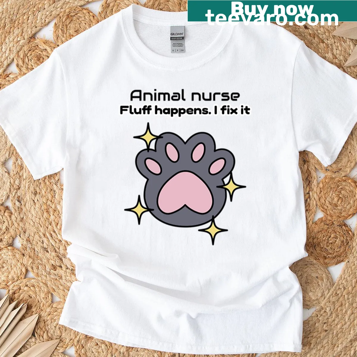Animal-themed design for nurses featuring playful graphics — on a men's t-shirt