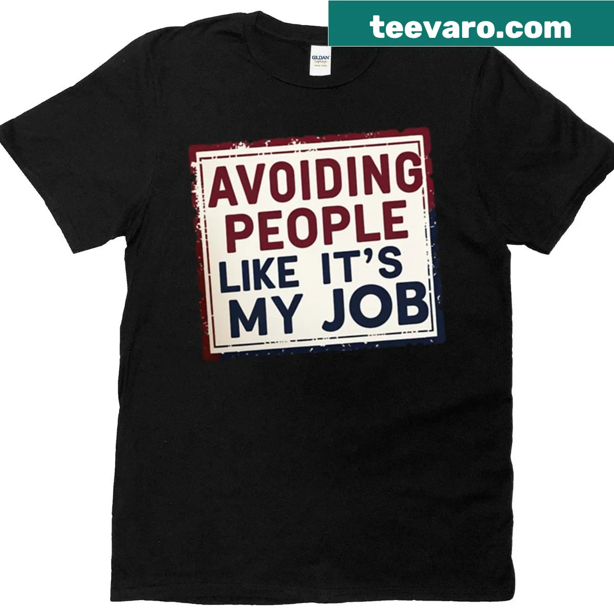 Bold introvert statement t-shirt about avoiding people — on a men's t-shirt
