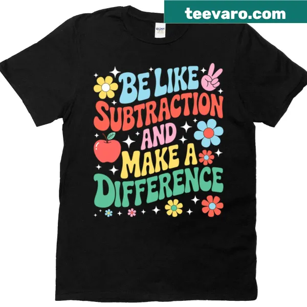 Math teacher t-shirt with playful subtraction-themed graphic and text