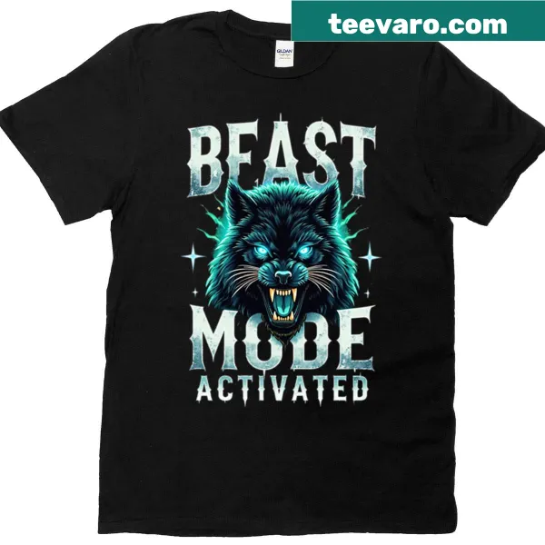 Bold 'Beast Mode Activated' graphic t-shirt for fitness motivation