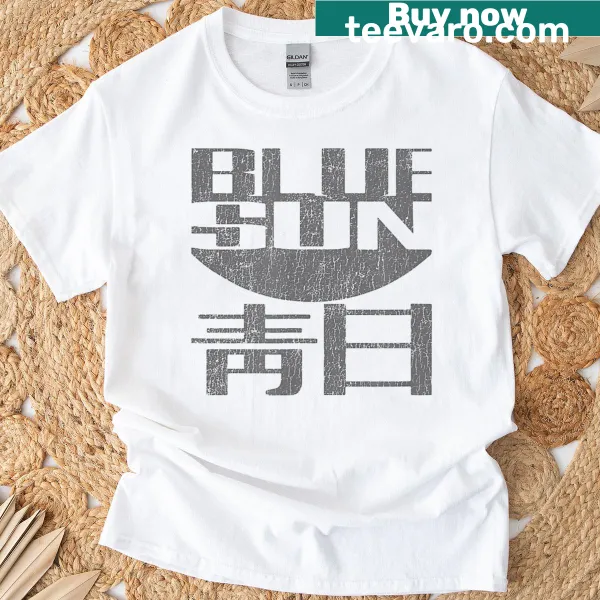 Vintage-style Firefly T-shirt featuring the Blue Sun Corporation logo