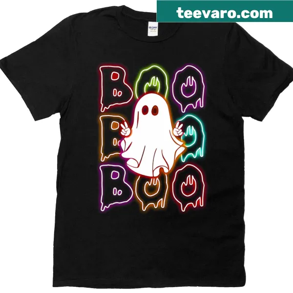 Retro Halloween shirt with a ghost and pumpkin design