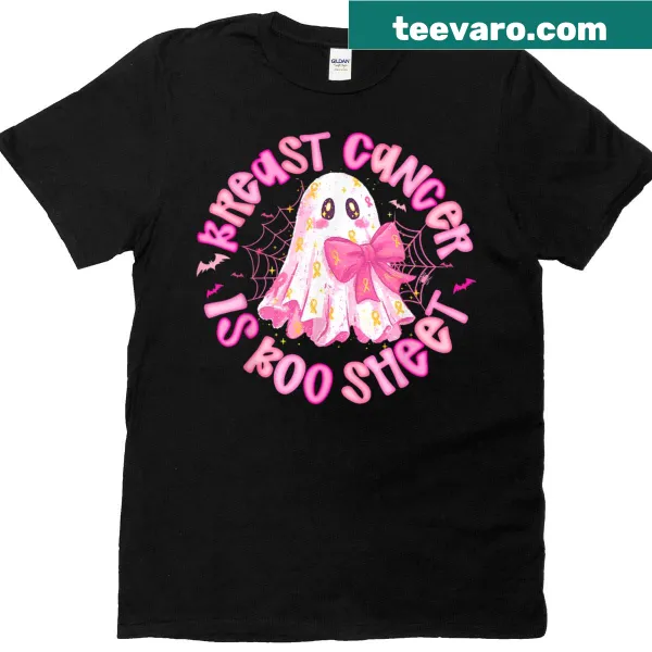 Ghost with bow and humorous text about breast cancer awareness