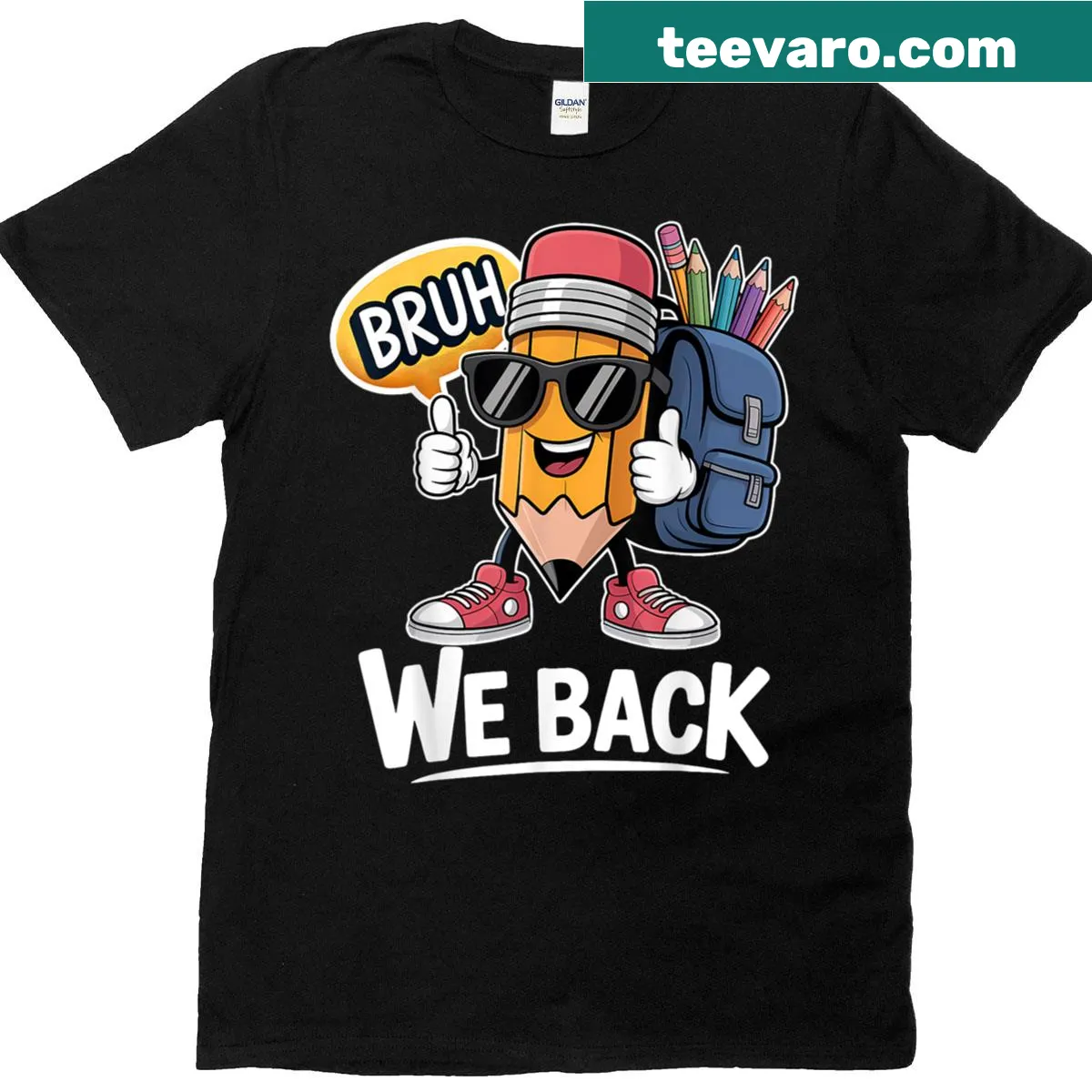 Cute back-to-school T-shirt for teachers with pencil graphic — on a men's t-shirt