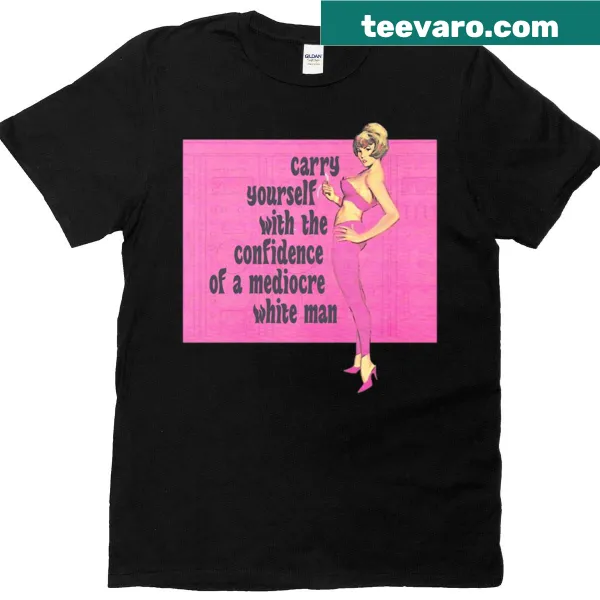 Humorous typography tee about mediocrity.