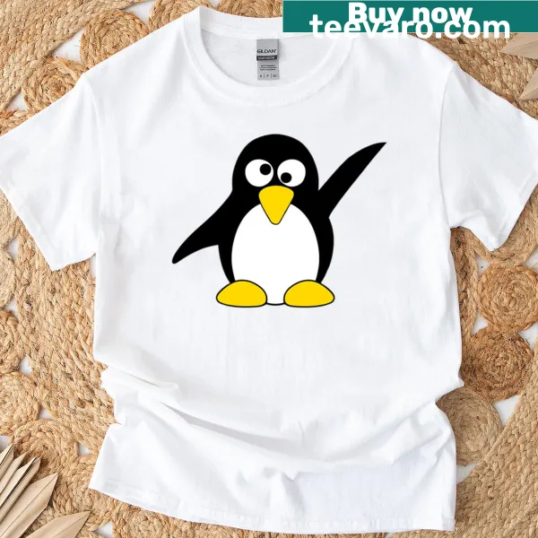 Cartoon penguin design on a fun T-shirt