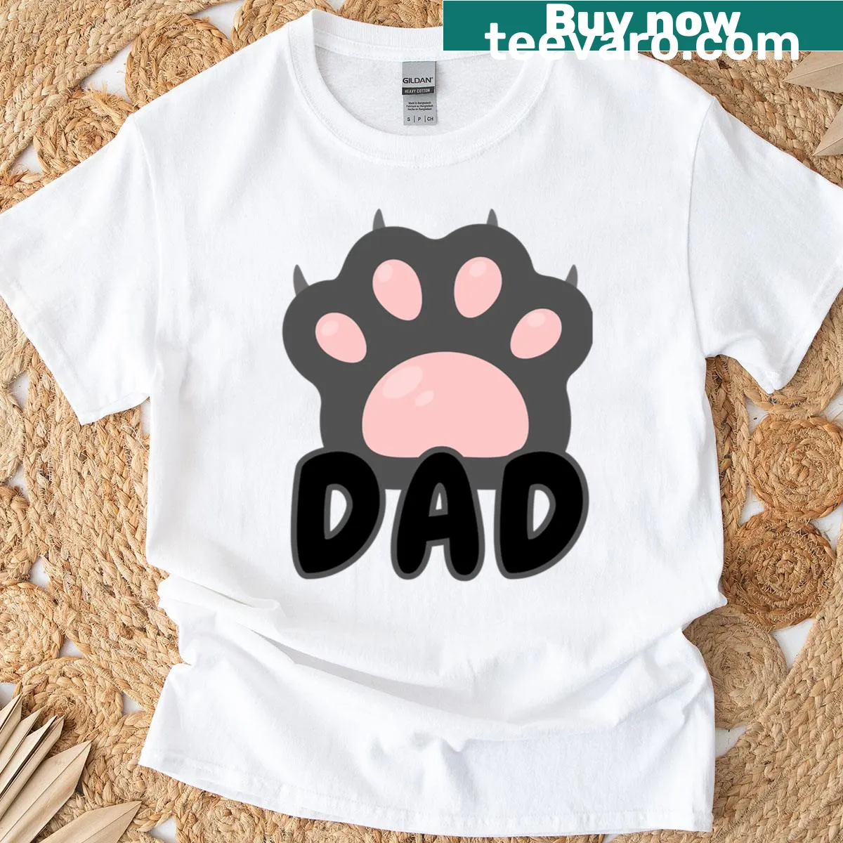 Funny cat moods graphic t-shirt for cat dads — on a men's t-shirt