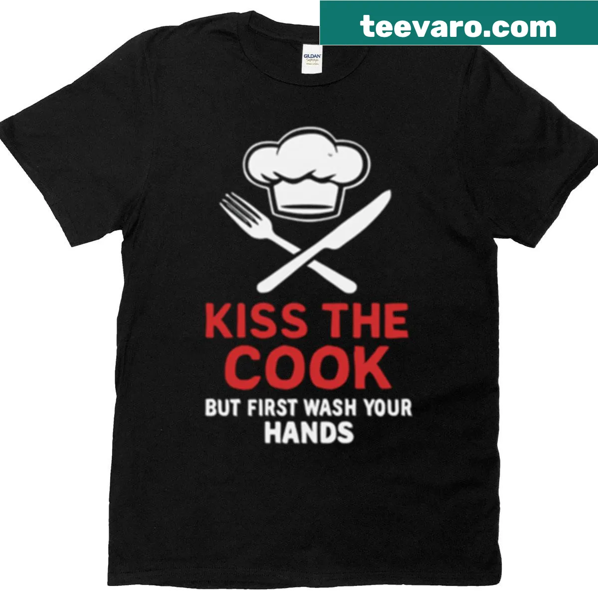 Humorous chef t-shirt with the phrase about hygiene and cooking. — on a men's t-shirt