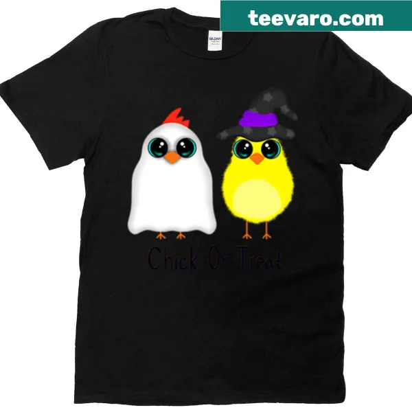 Cute Halloween T-shirt with a chick in costume