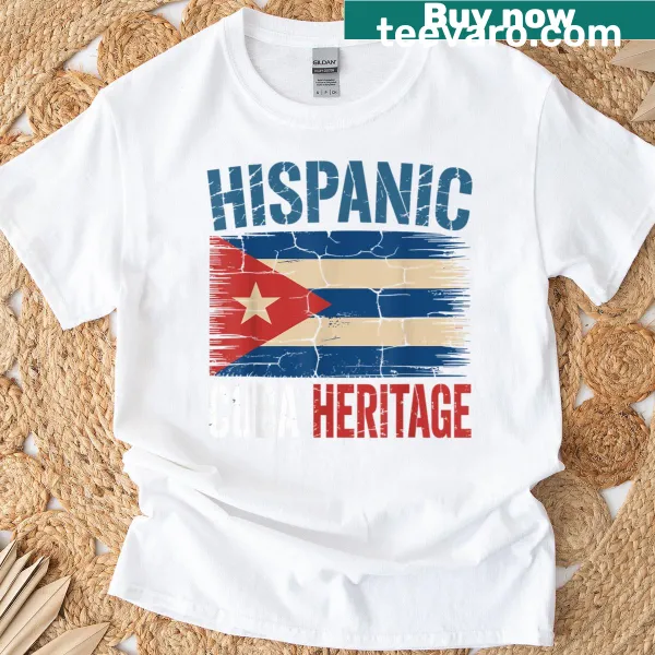 Distressed Cuba flag graphic design on a T-shirt