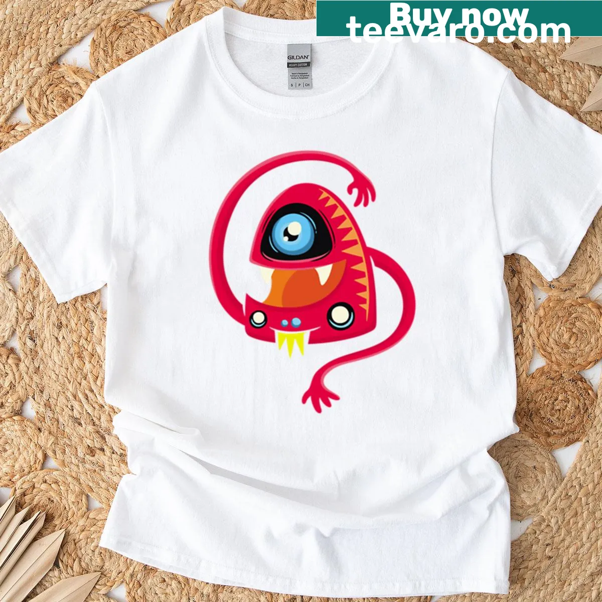 Hand-drawn doodle monsters illustration on a T-shirt — on a men's t-shirt