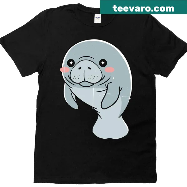 Cute manatee illustration on a T-shirt